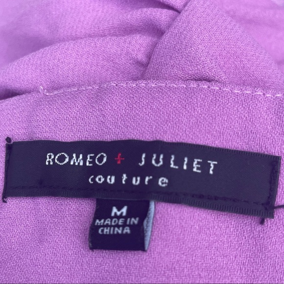 Romeo & Juliet Couture lavender ruffled crop top with lace up back / M / EUC - Picture 12 of 13